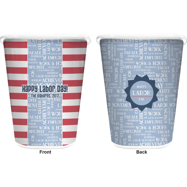 Labor Day Trash Can White - Front and Back - Apvl