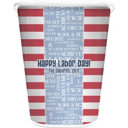 Labor Day Waste Basket - Double Sided (White) (Personalized)
