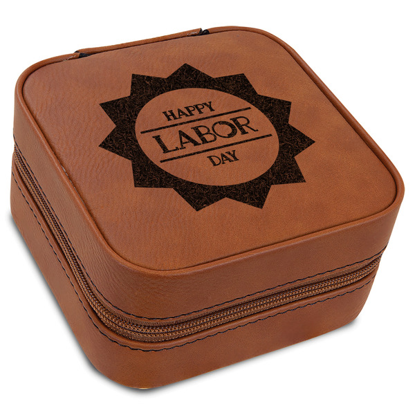 Custom Labor Day Travel Jewelry Box - Leather