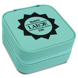 Labor Day Travel Jewelry Box - Teal Leather