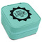 Labor Day Travel Jewelry Boxes - Leatherette - Teal - Angled View