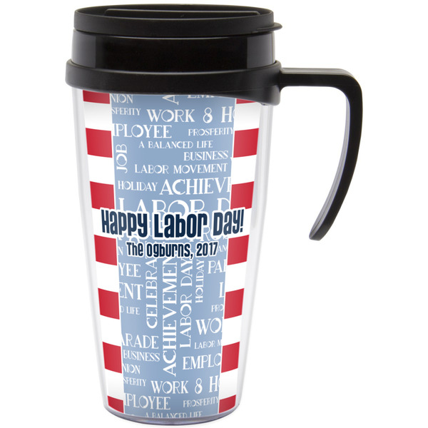 Custom Labor Day Acrylic Travel Mug with Handle (Personalized)
