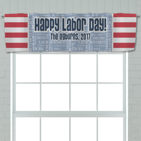 Labor Day Valance - Closeup on window