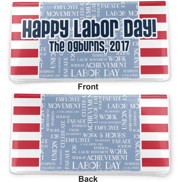 Labor Day Vinyl Check Book Cover - Front and Back