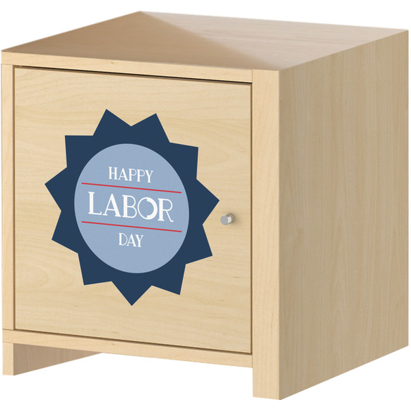 Labor Day Wall Graphic on Wooden Cabinet