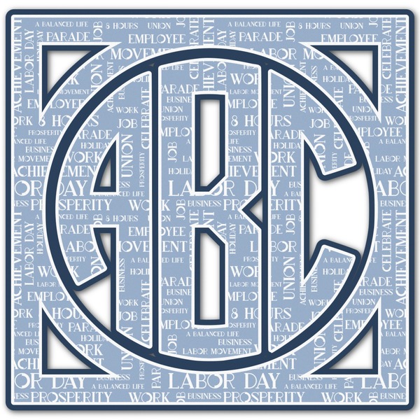 Custom Labor Day Monogram Decal - Small (Personalized)
