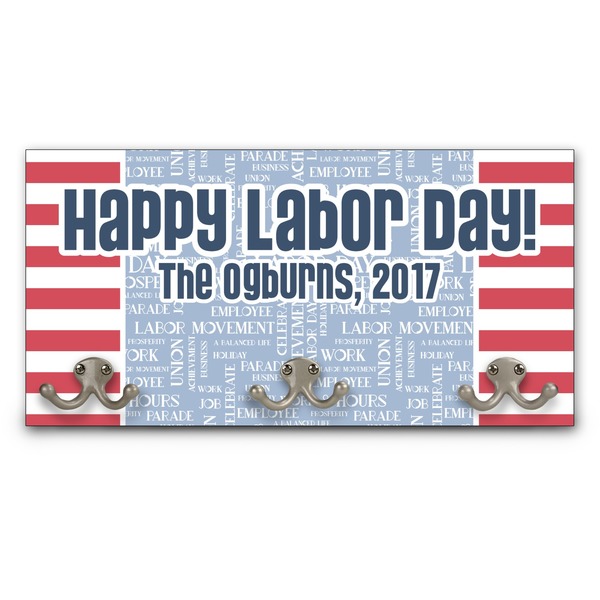 Custom Labor Day Wall Mounted Coat Rack (Personalized)