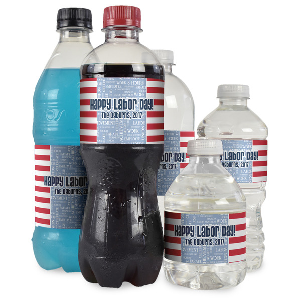 Labor Day Water Bottle Label - Multiple Bottle Sizes