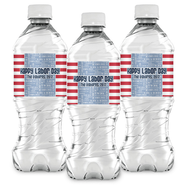 Labor Day Water Bottle Labels - Front View