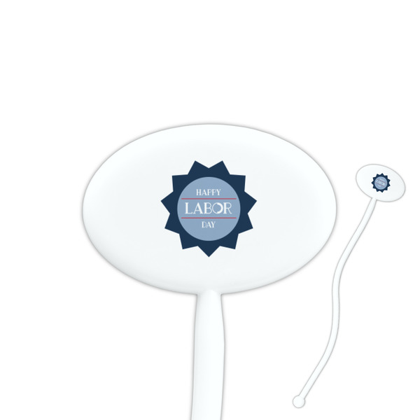 Custom Labor Day Oval Plastic Stir Sticks