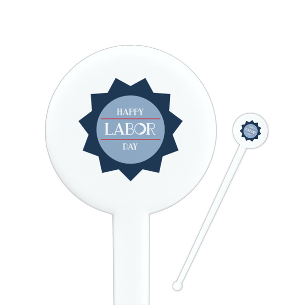 Custom Labor Day Round Plastic Stir Sticks