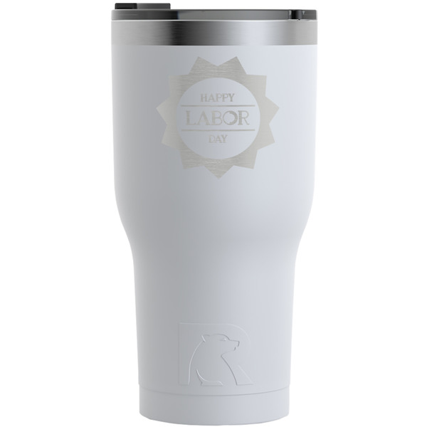 Custom Labor Day RTIC Tumbler - White - Engraved Front