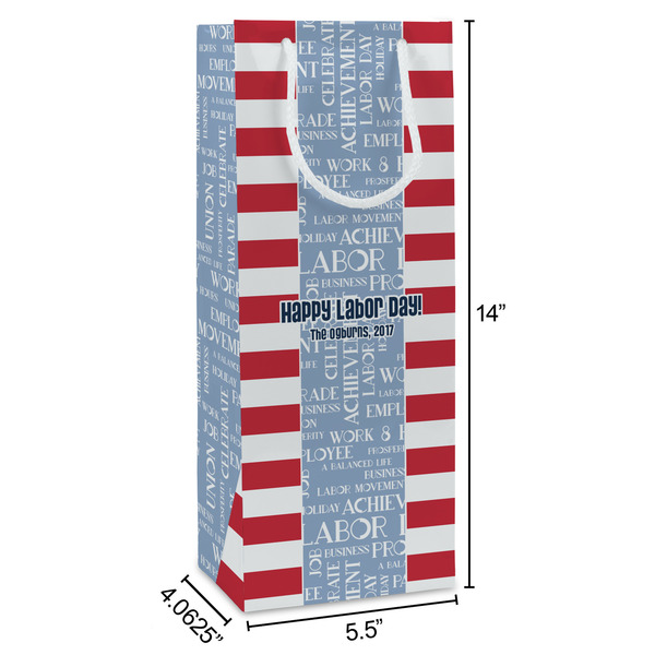 Labor Day Wine Gift Bag - Dimensions