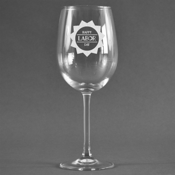 Custom Labor Day Wine Glass - Engraved