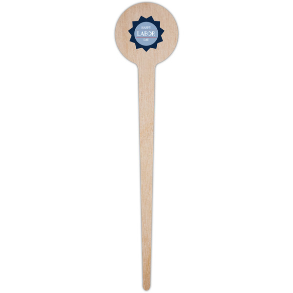 Labor Day Wooden 4" Food Pick - Round - Single Pick