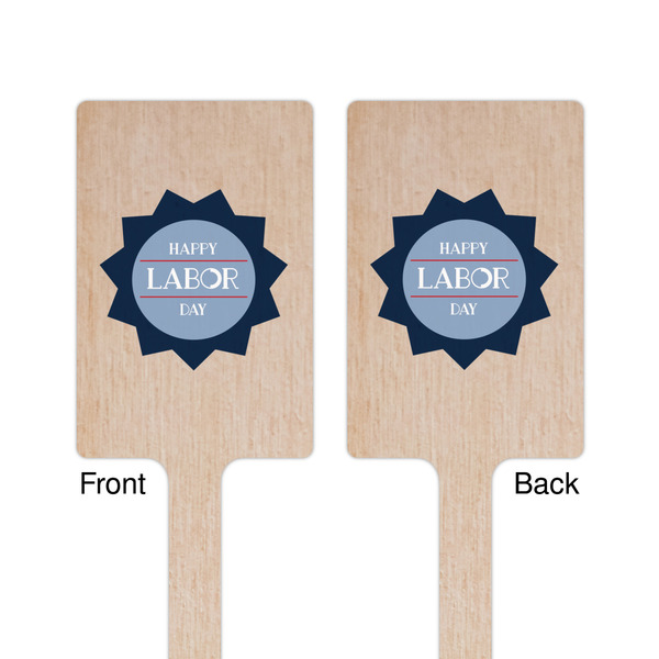 Labor Day Wooden 6.25" Stir Stick - Rectangular - Double Sided - Front & Back