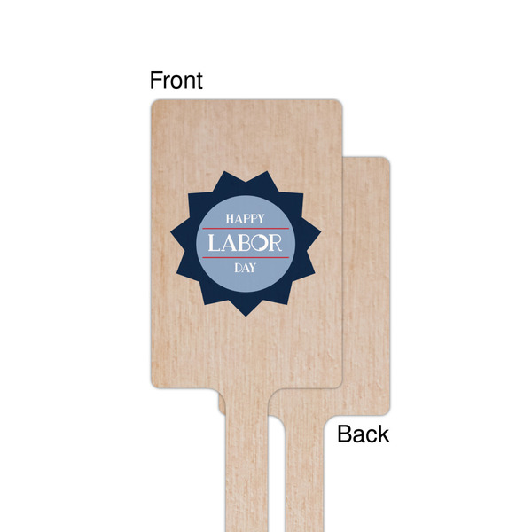 Labor Day Wooden 6.25" Stir Stick - Rectangular - Single - Front & Back