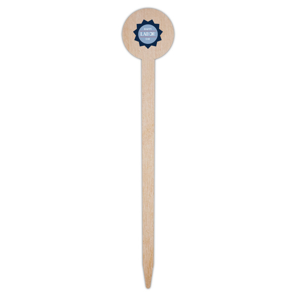 Labor Day Wooden 6" Food Pick - Round - Single Pick