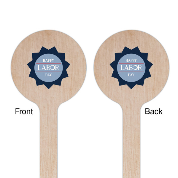 Labor Day Wooden 6" Stir Stick - Round - Double Sided - Front & Back