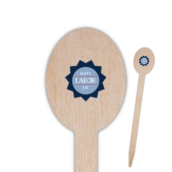 Custom Labor Day Oval Wooden Food Picks