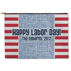 Labor Day Zipper Pouch - Large - 12.5"x8.5" (Personalized)