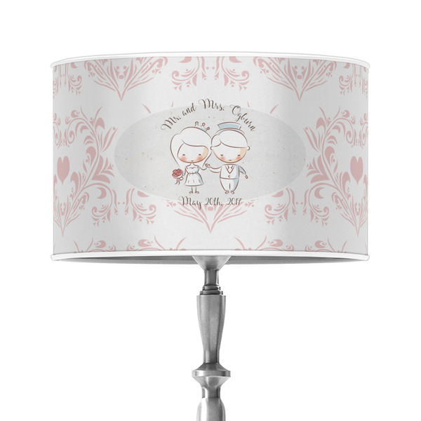 Custom Wedding People 12" Drum Lamp Shade - Poly-film (Personalized)