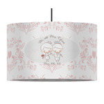 Wedding People 12" Drum Pendant Lamp - Fabric (Personalized)