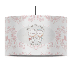Wedding People 12" Drum Pendant Lamp - Fabric (Personalized)