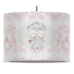 Wedding People 16" Drum Pendant Lamp - Fabric (Personalized)