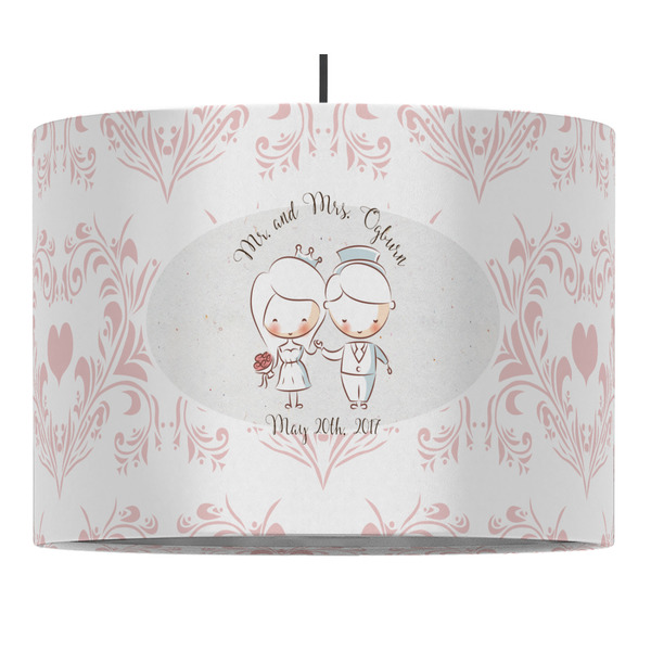 Custom Wedding People 16" Drum Pendant Lamp - Fabric (Personalized)