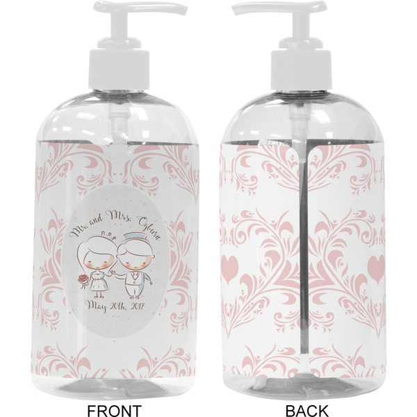 Wedding People 16 oz Plastic Liquid Dispenser- Approval- White