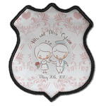 Wedding People Iron On Shield Patch C w/ Couple's Names