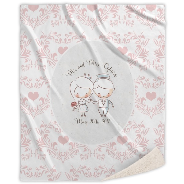 Custom Wedding People Sherpa Throw Blanket - 50"x60" (Personalized)
