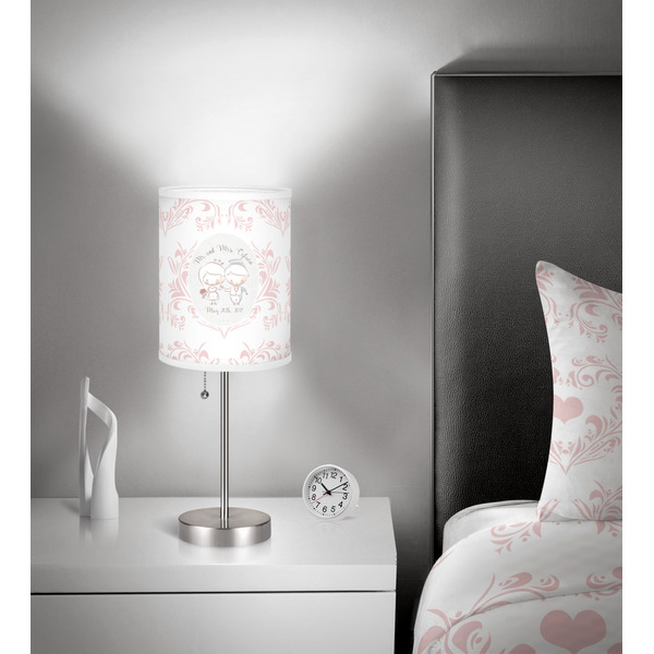 Wedding People 7 inch drum lamp shade - in room