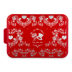 Wedding People Aluminum Baking Pan with Red Lid (Personalized)