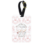 Wedding People Metal Luggage Tag w/ Couple's Names