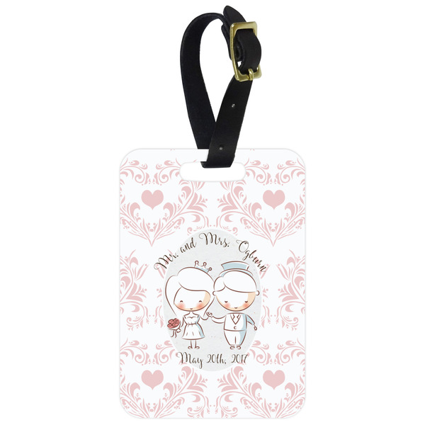Custom Wedding People Metal Luggage Tag w/ Couple's Names