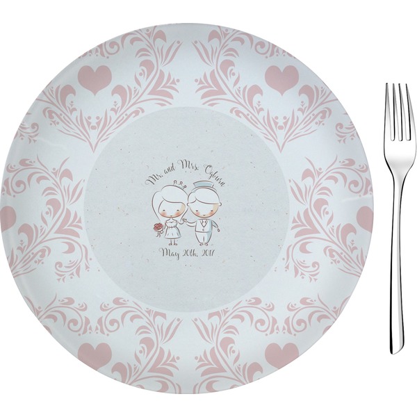 Custom Wedding People 8" Glass Appetizer / Dessert Plates - Single or Set (Personalized)