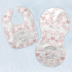 Wedding People Baby Bib & Burp Set w/ Couple's Names