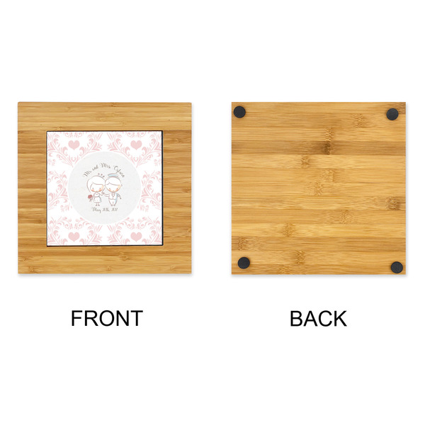 Wedding People Bamboo Trivet with 6" Tile - APPROVAL