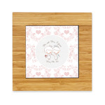 Wedding People Bamboo Trivet with Ceramic Tile Insert (Personalized)