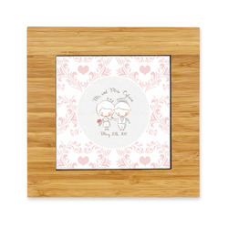 Wedding People Bamboo Trivet with Ceramic Tile Insert (Personalized)