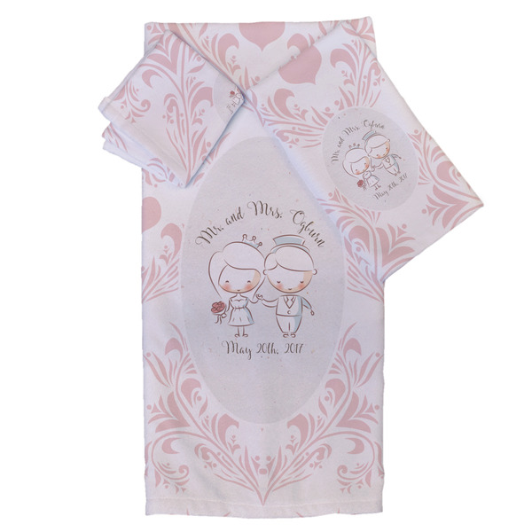 Custom Wedding People Bath Towel Set - 3 Pcs (Personalized)