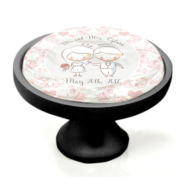 Wedding People Black Custom Cabinet Knob (Side)
