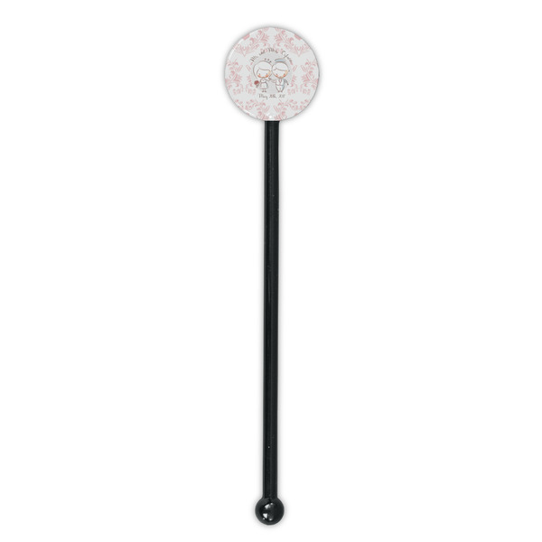 Wedding People Black Plastic 5.5" Stir Stick - Round - Single Stick