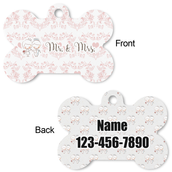 Wedding People Bone Shaped Dog ID Tag - Large - Approval