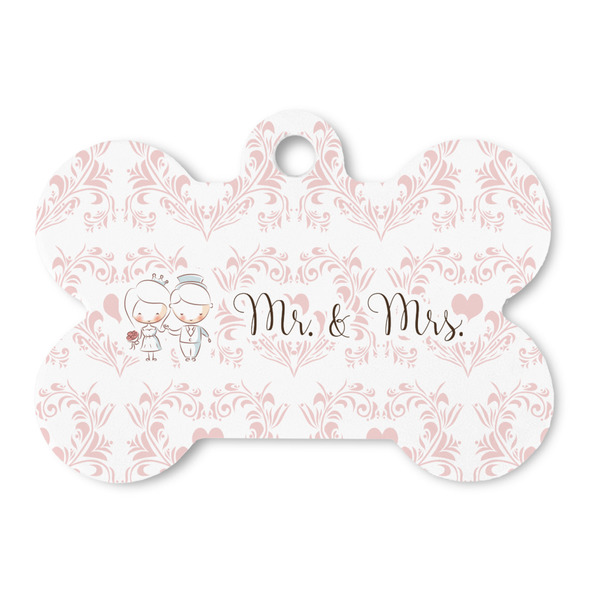 Custom Wedding People Bone Shaped Dog ID Tag (Personalized)