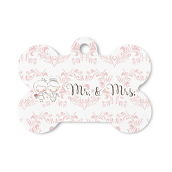 Wedding People Bone Shaped Dog ID Tag - Small (Personalized)