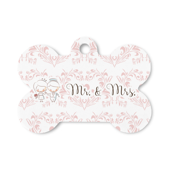 Custom Wedding People Bone Shaped Dog ID Tag - Small (Personalized)