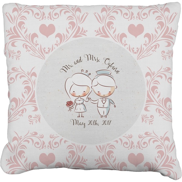 Custom Wedding People Faux-Linen Throw Pillow 18" (Personalized)